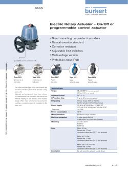 Electric Rotary Actuator &ndash; On/Off or programmable control actuator