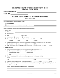 GC Form 66.1-A Ward Supplemental Information