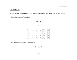 LECTURE 17 DIRECT SOLUTIONS TO LINEAR SYSTEMS OF