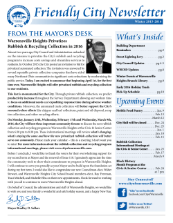 Friendly City Newsletter - City of Warrensville Heights