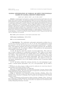 GLOBAL MINIMIZATION OF NORMAL QUARTIC POLYNOMIALS