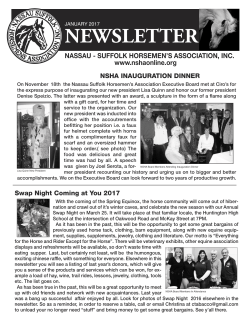 NEWSLETTER - Nassau-Suffolk Horsemen`s Association, Inc.
