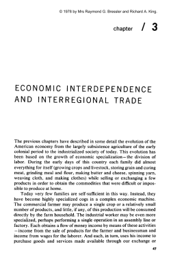 ECONOMIC INTERDEPENDENCE AND INTERREGIONAL TRADE