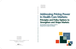 Addressing Pricing Power in Health Care Markets