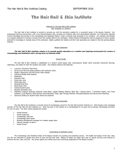School Catalog - The Hair Nail and Skin Institute