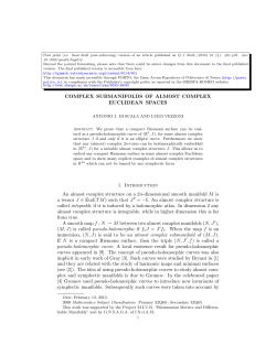 COMPLEX SUBMANIFOLDS OF ALMOST COMPLEX EUCLIDEAN