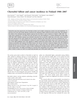 Chernobyl fallout and cancer incidence in Finland 19882007