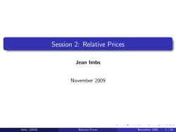 Session 2: Relative Prices