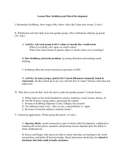 Lesson Plan: Kohlberg and Moral Development