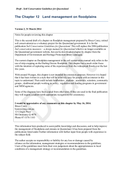 The Chapter 12 Land management on floodplains