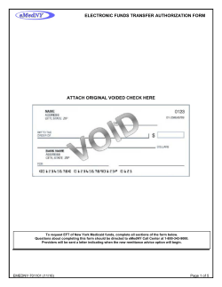 Electronic Funds Transfer (EFT) Authorization Form