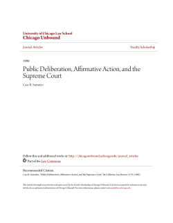 Public Deliberation, Affirmative Action, and the Supreme Court