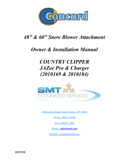 SMT Snow Blower Installation Manual