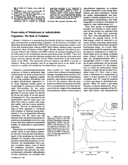 Preservation of Membranes in Anhydrobiotic