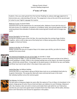 Odyssey Charter School Summer Reading Assignment 9th Grade