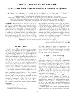 Growth curves for ostriches (Struthio camelus) in a Brazilian