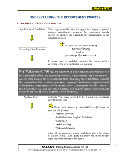 UNDERSTANDING THE RECRUITMENT PROCESS