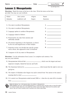 Lesson 2 Review - Thomas C. Cario Middle School