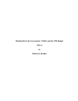 The Federal Fiscal 1996 Budget Process