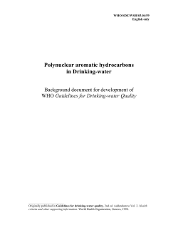 Polynuclear Aromatic Hydrocarbons in Drinking