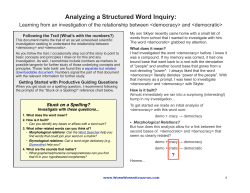 Analyzing a Structured Word Inquiry