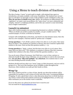 Menu for Fraction Division