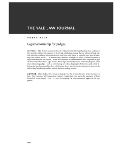Legal Scholarship for Judges