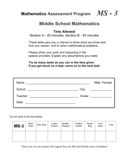 MS - 3 - the Mathematics Assessment Project