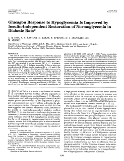 Glucagon Response to Hypoglycemia Is