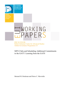 RSCAS 2016/06 MFN Clubs and Scheduling