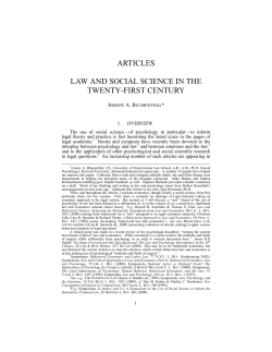 Law and Social Science in the Twenty-First Century