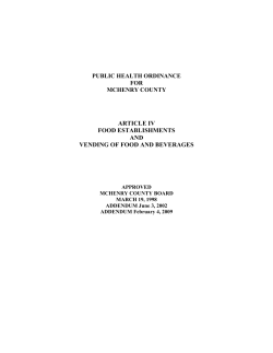 Food Establishments and Vending of Food and Beverages