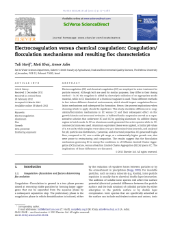 Electrocoagulation versus chemical coagulation: Coagulation