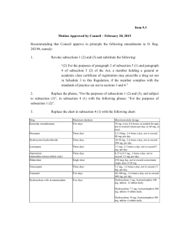 Standing Drug Committee Motion