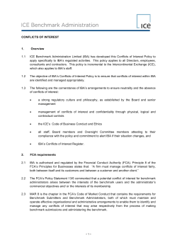 CONFLICTS OF INTEREST 1. Overview 1.1 ICE Benchmark