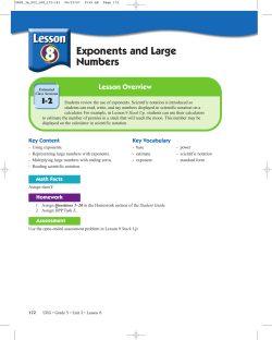 Exponents and Large Numbers