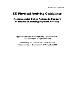 EU Physical Activity Guidelines - European Commission