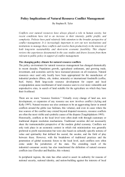 Policy Implications of Natural Resource Conflict Management