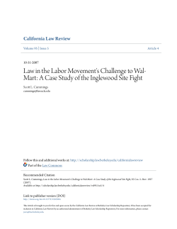 Law in the Labor Movement`s Challenge to Wal