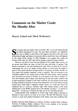 Comments on the Market Crash: Six Months After