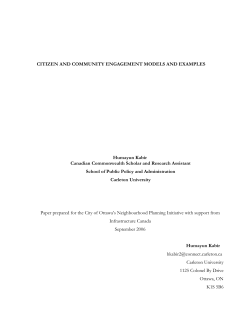 CITIZEN AND COMMUNITY ENGAGEMENT MODELS AND