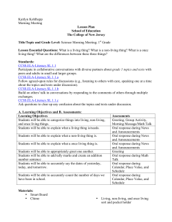 Living and Non-Living Morning Meeting