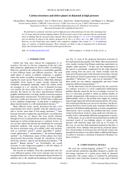 Carbon structures and defect planes in diamond at high