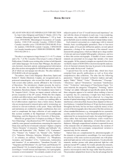 ATLAS OF NON-SILICATE MINERALS IN THIN SECTION.