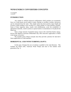 CLASSIFICATION OF WIND ENERGY CONVERTERS