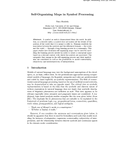 Self-Organizing Maps in Symbol Processing Timo Honkela Media