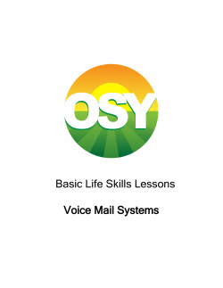 Basic Life Skills Lessons Voice Mail Systems