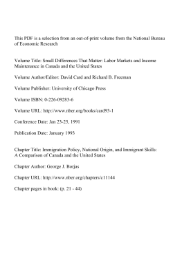 1993. Immigration Policy, National Origin, and Immigrant Skills: A