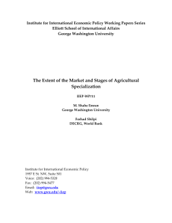 The Extent of the Market and Stages of Agricultural Specialization