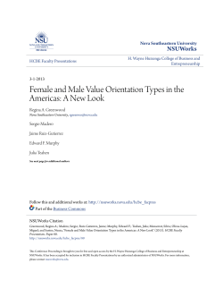 Female and Male Value Orientation Types in the
